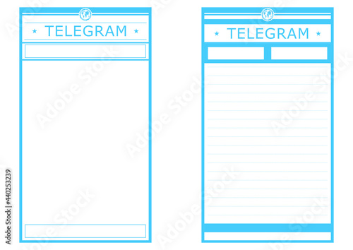 Blank modern telegram form. Flat vector.