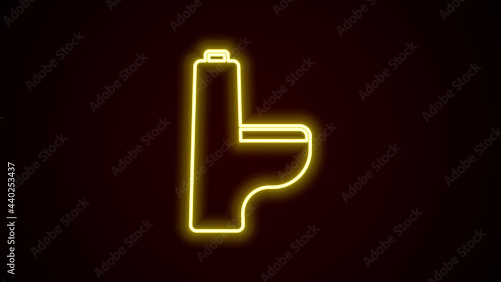 Glowing neon line Toilet bowl icon isolated on black background. 4K Video motion graphic animation Glowing neon line Toilet bowl icon isolated on black background. 4K Video motion graphic animation