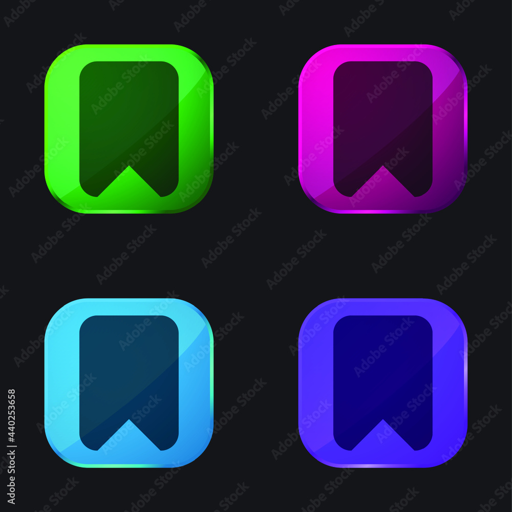 Bookmark Big Black Solid Rounded Interface Symbol four color glass button icon Bookmark Big Black Solid Rounded Interface Symbol four color glass button icon