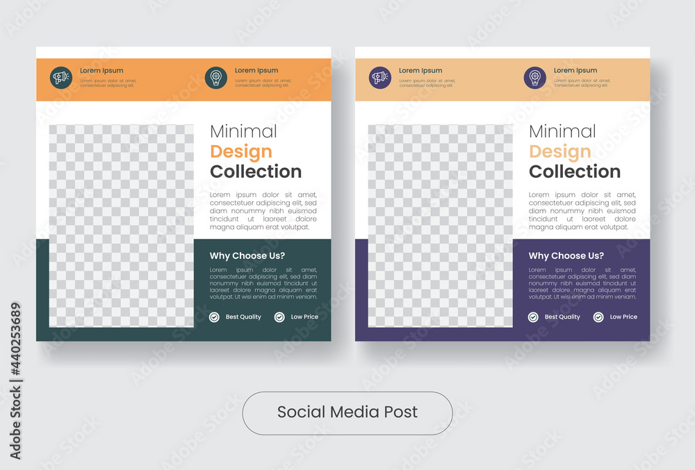 Minimal furniture social media post banner template set Minimal furniture social media post banner template set