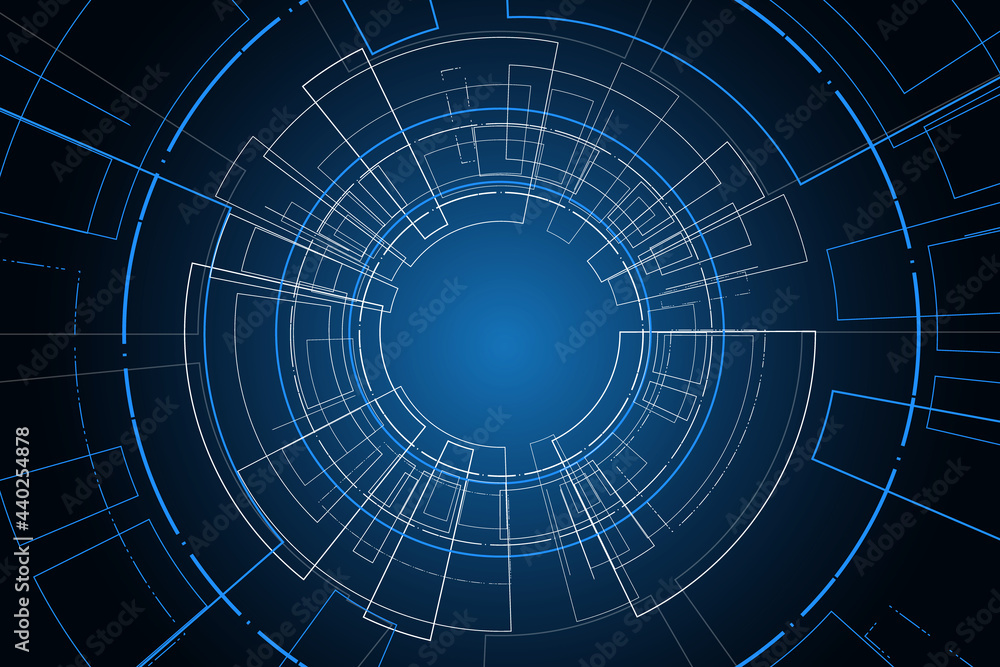 Fototapeta premium Sci fi futuristic user interface, HUD, Technology abstract background , Vector illustration. 