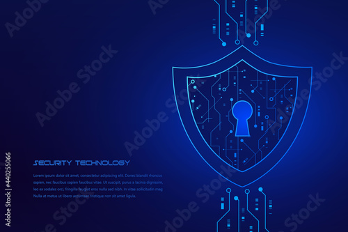 Cyber security technology concept , Shield With Keyhole icon , personal data , vector illustration 