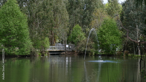 lake and fountain