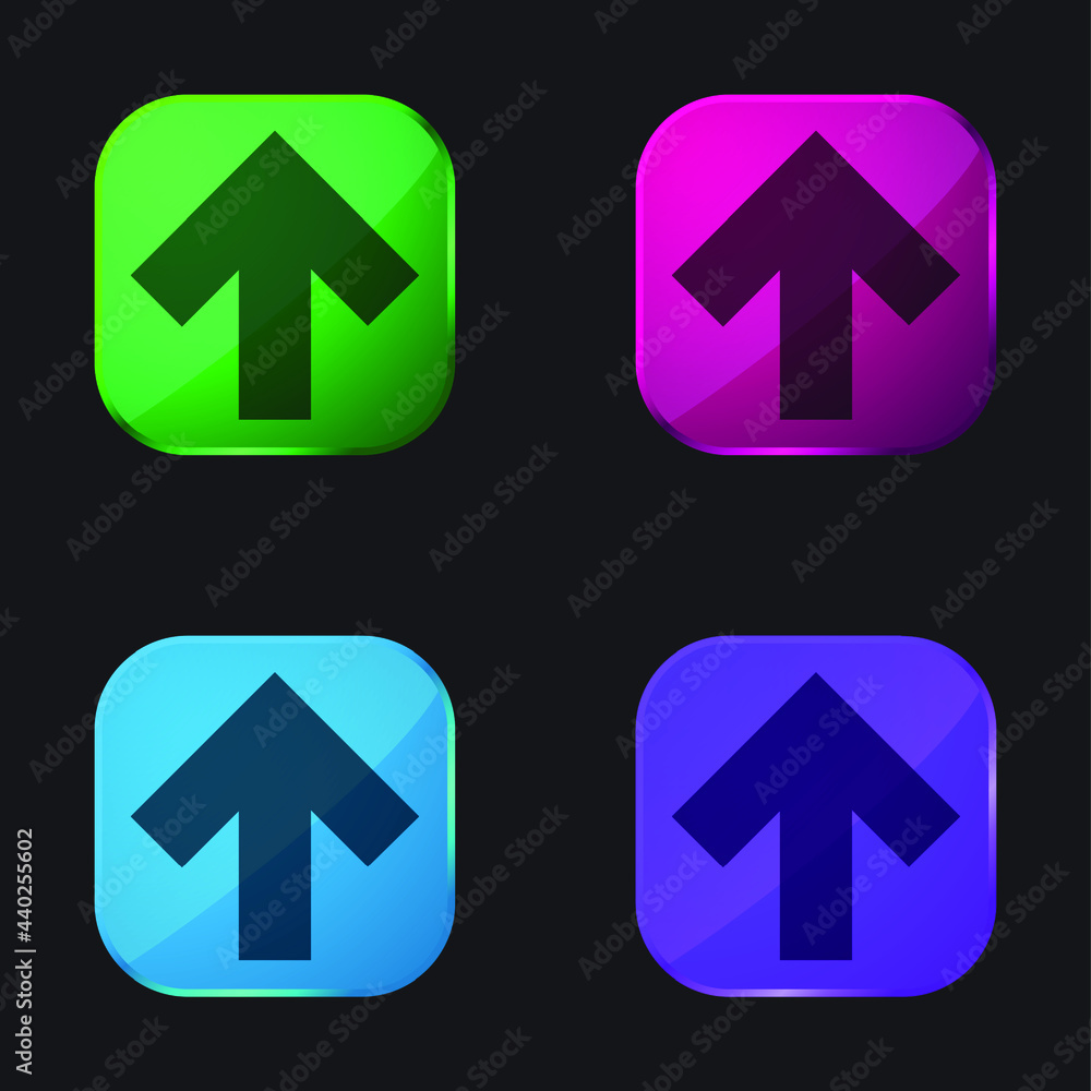 Arrow Pointing To Up four color glass button icon Arrow Pointing To Up four color glass button icon