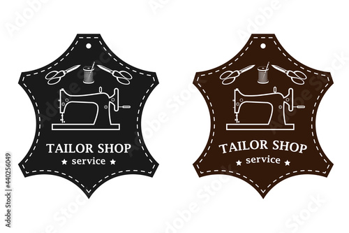 Tailor shop service. Repair and sewing of clothes. Trendy concept in old retro style