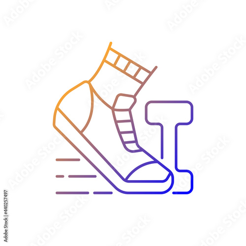 Morning workout gradient linear vector icon. Running in mornings for daily exercise. Outdoor sport. Thin line color symbols. Modern style pictogram. Vector isolated outline drawing