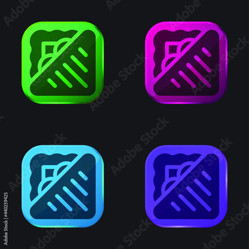 Bread four color glass button icon