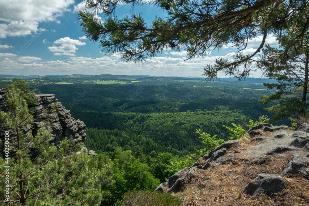 Fototapeta premium View of the surroundings from the Pravčická gate in Bohemian Switzerland.