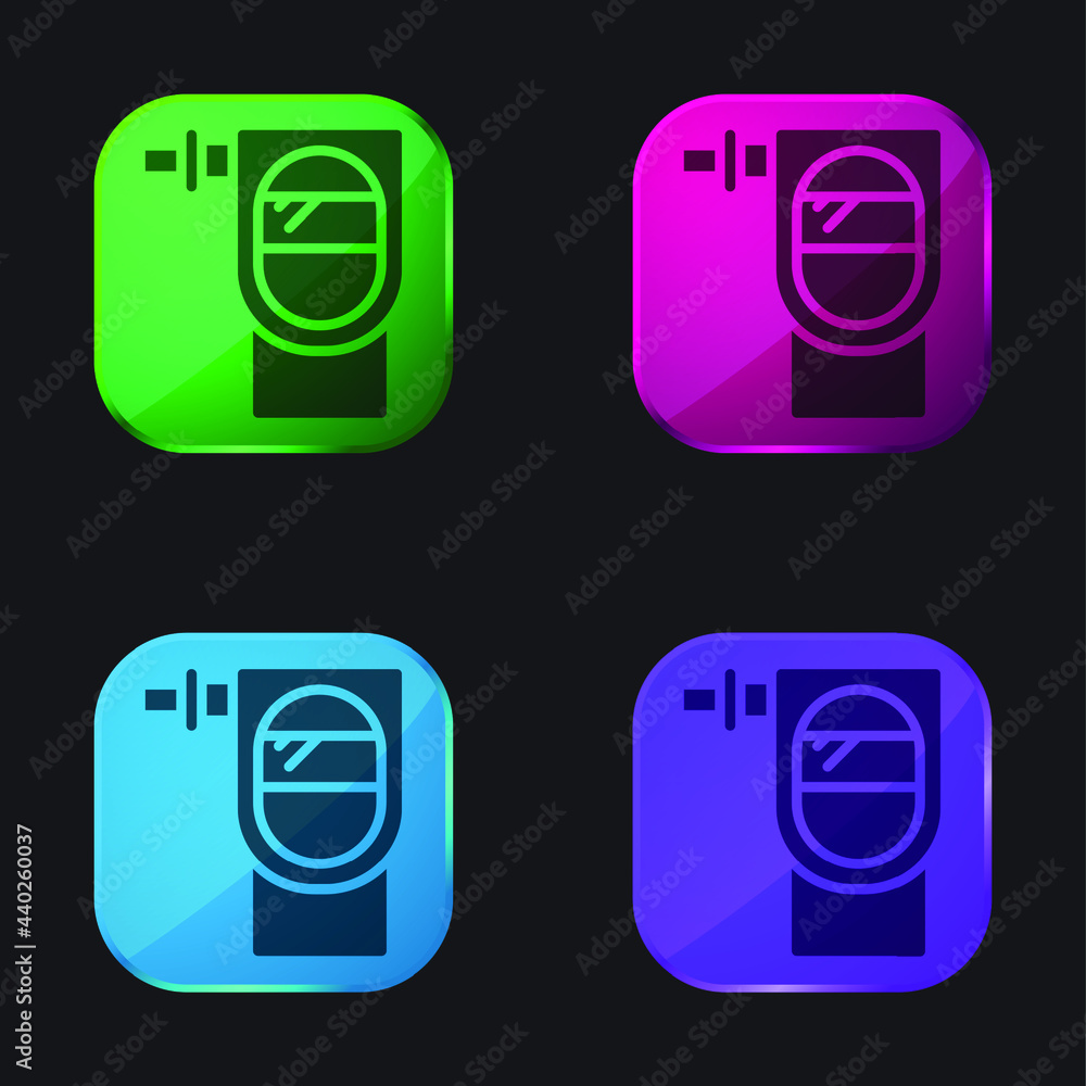 Breathalyzer four color glass button icon Breathalyzer four color glass button icon