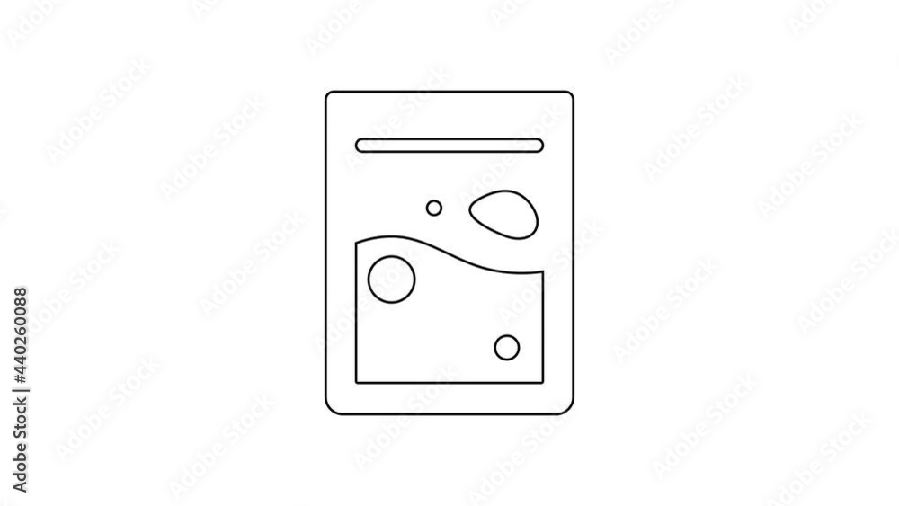 Black line Plastic bag of drug icon isolated on white background. Health danger. 4K Video motion graphic animation Black line Plastic bag of drug icon isolated on white background. Health danger. 4K Video motion graphic animation