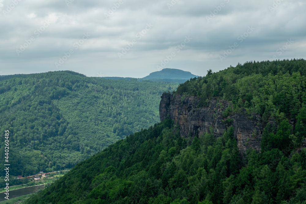 Rocks in the Elbe Canyon in Bohemian Switzerland.