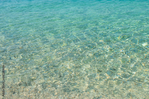 The rippling sea with a crystal view of its bottom.