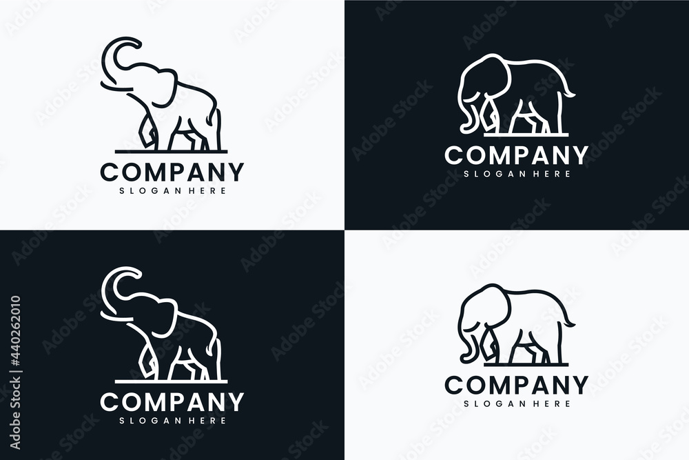 collection of giant elephant template , logo design inspiration