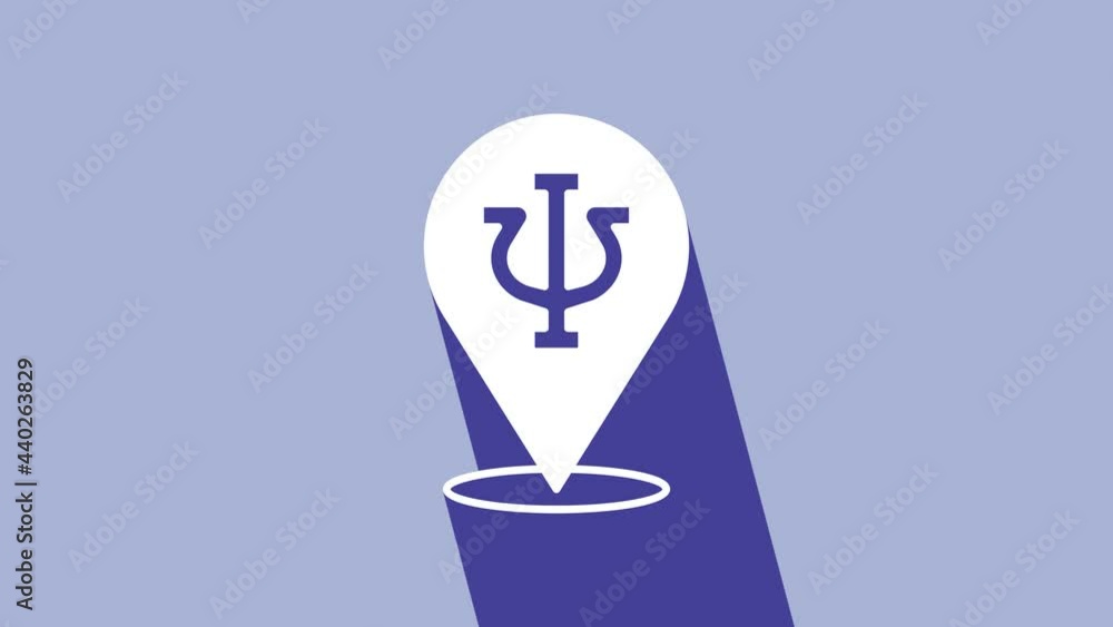 White Psychology icon isolated on purple background. Psi symbol. Mental health concept, psychoanalysis analysis and psychotherapy. 4K Video motion graphic animation White Psychology icon isolated on purple background. Psi symbol. Mental health concept, psychoanalysis analysis and psychotherapy. 4K Video motion graphic animation