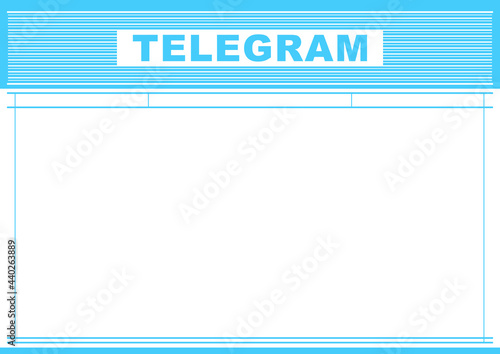Blank modern telegram form. Flat vector.