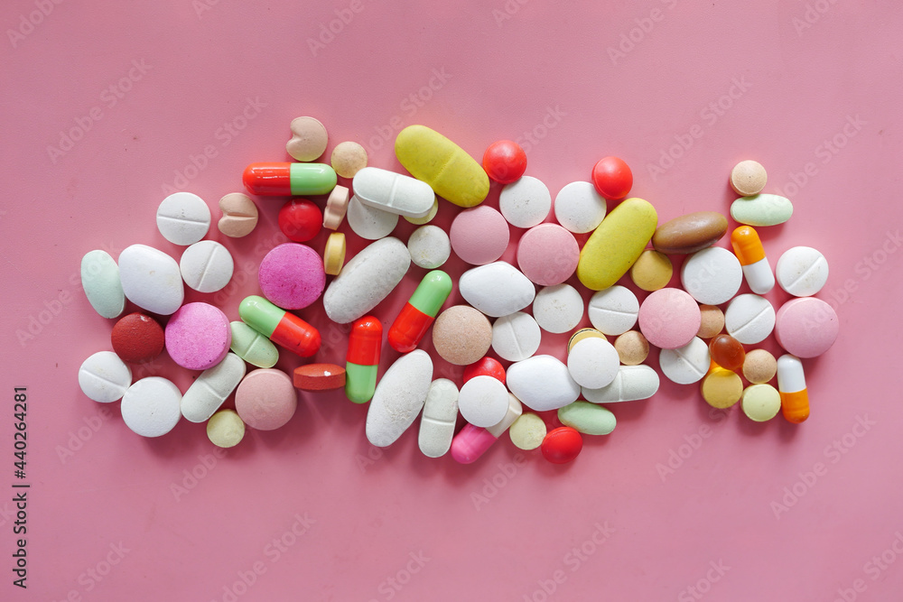 Close up of many colorful pills and capsules Close up of many colorful pills and capsules
