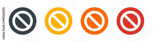 Prohibition sign or no sign icons vector simple set.