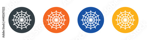 Spider web or cobweb icons set. Vector illustration, halloween concept