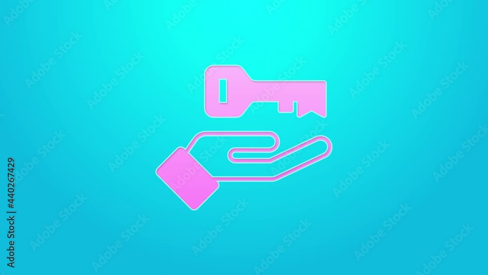 Pink line Solution to the problem in psychology icon isolated on blue background. Key. Therapy for mental health. 4K Video motion graphic animation Pink line Solution to the problem in psychology icon isolated on blue background. Key. Therapy for mental health. 4K Video motion graphic animation