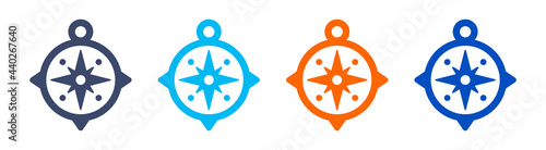 Compass simple icon set. Wind rose icon. Vector illustration