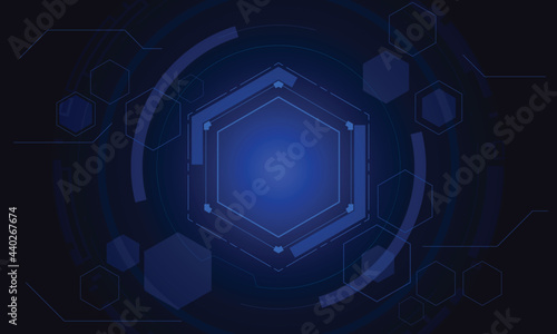 vector sci fi hexagonal futuristic pattern, innovation future technology background	
