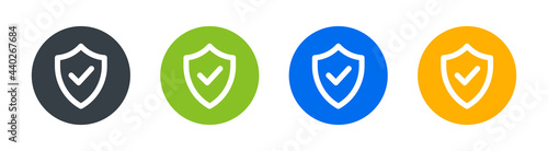 Shield check mark icon design template, vector illustration.