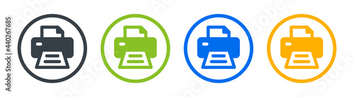 Paper desktop printer icon vector illustration.