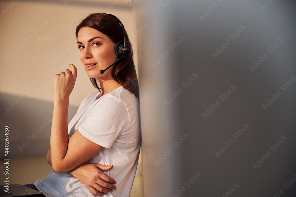Portrait of attractive woman that looking at camera Portrait of attractive woman that looking at camera