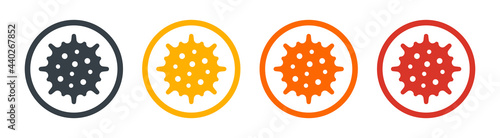 Bacteria or virus vector icons set. Vector illustration