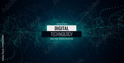 digital technology particles chaos lines background