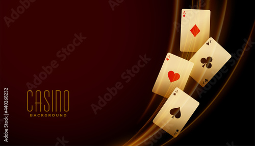golden ace cards with light streak background