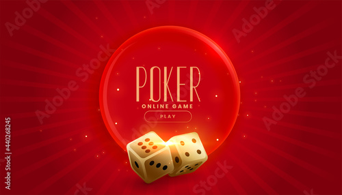 golden casino dice on red background