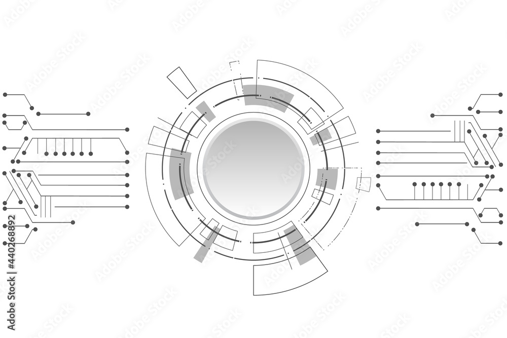 Obraz premium Sci fi futuristic user interface, HUD, Technology abstract background , Vector illustration.