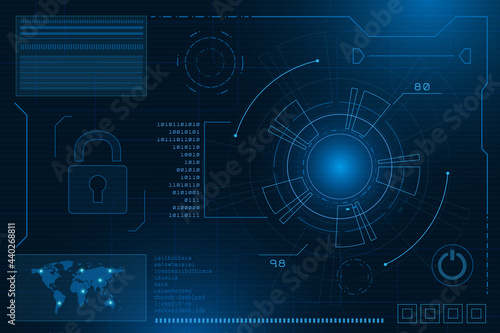 Sci fi futuristic user interface, HUD, Technology abstract background , Vector illustration.	
