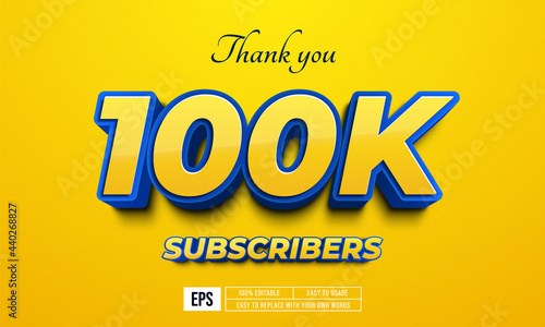 Thank you 100k subscribers text effect