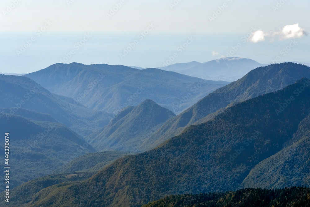 landscape with the Caucasus mountains