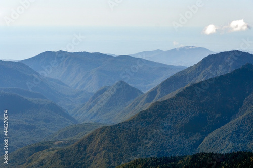 landscape with the Caucasus mountains