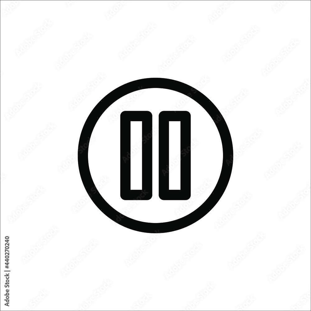 Pause icon, vector illustration. Flat design style. vector pause icon illustration isolated on white background Pause icon, vector illustration. Flat design style. vector pause icon illustration isolated on white background