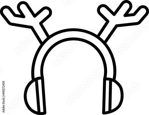 reindeer earmuff doodle icon