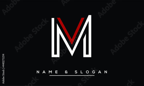 VM,  MV,  V,  M  Abstract Letters Logo Monogram