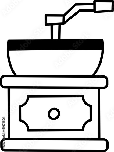 coffee grinder doodle icon
