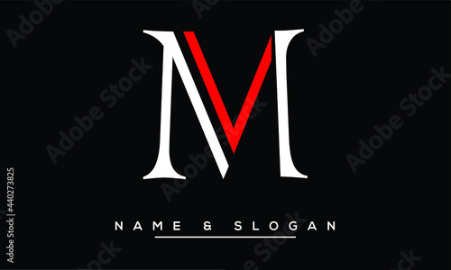 VM,  MV,  V,  M  Abstract Letters Logo Monogram