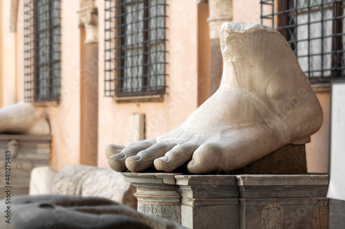  Italy, Rome, the giant Foot of emperor Constantine, Capitoline, nobody
