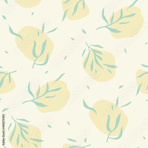 Seamless pattern with branches and leaves