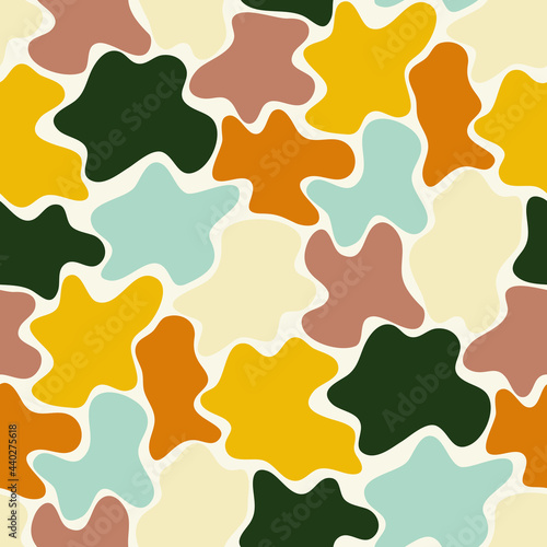 Abstract spotty camouflage vector seamless pattern