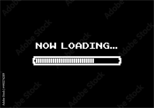 Now Loading Words and Load Bar in Retro 8 Bit Game