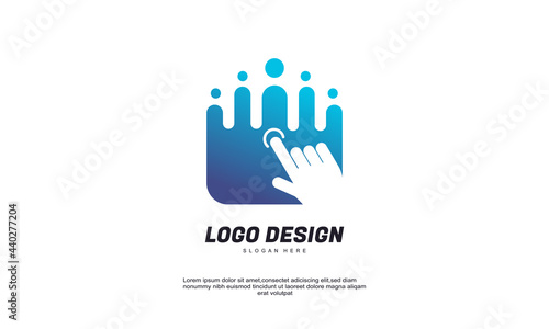 stock vector creative discussion business icon touch collection for corporate identity logo © iqballwew