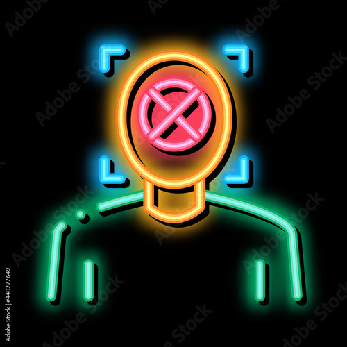 deepfake human silhouette neon light sign vector. Glowing bright icon deepfake human silhouette sign. transparent symbol illustration
