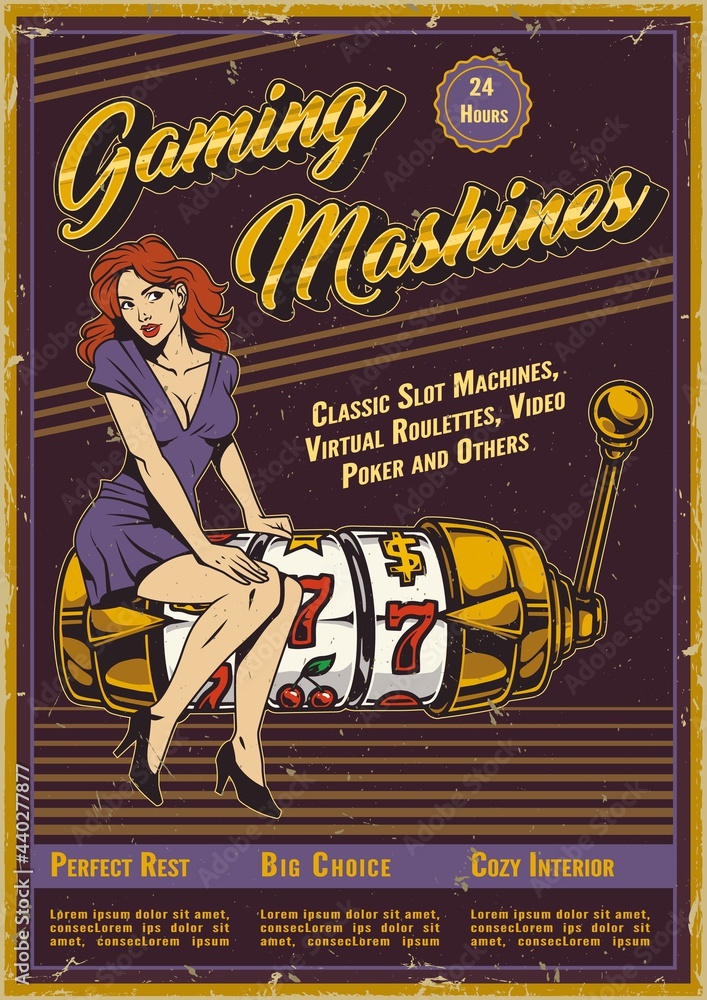 Casino vintage colorful poster