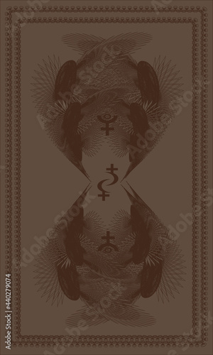 Tarot cards - back design. Lilith and Pluto